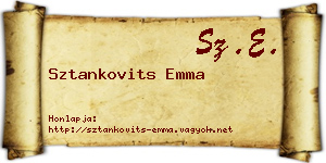 Sztankovits Emma névjegykártya