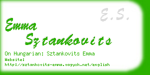 emma sztankovits business card